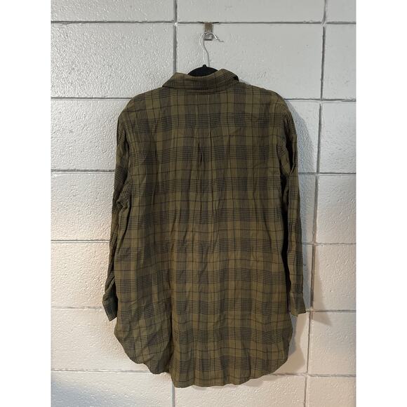 NWT Women's Kyla Seo Hand Embroidered Floral Plaid Button Up Top size M Boho - Picture 3 of 3